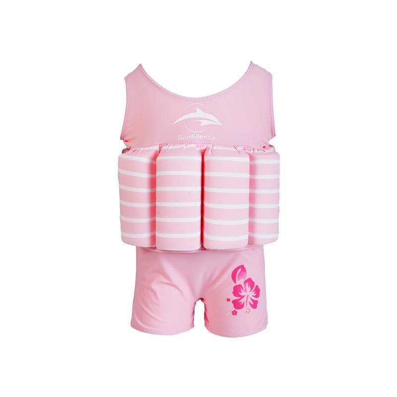 Plavalna obleka - kopalke Konfidence FloatSuit Pink Stripe